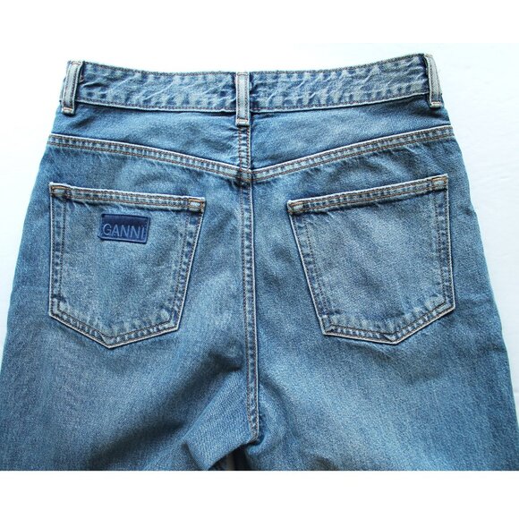 GANNI Magny Wide-Leg High-Rise Jeans 31" / Size 27 / Mid Blue Vintage - Picture 8 of 11